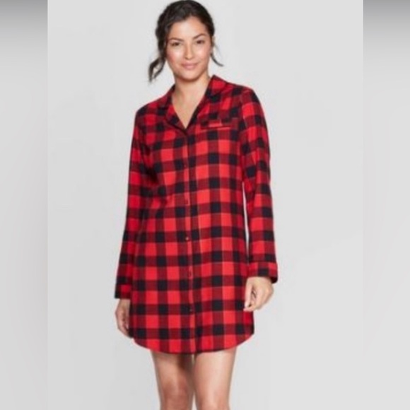Target Other - 💲Stars Above Plaid Red Black Flannel Pajama Shirt
